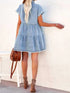 'Serilda' Short Sleeve Denim Dress - Celes Fashion